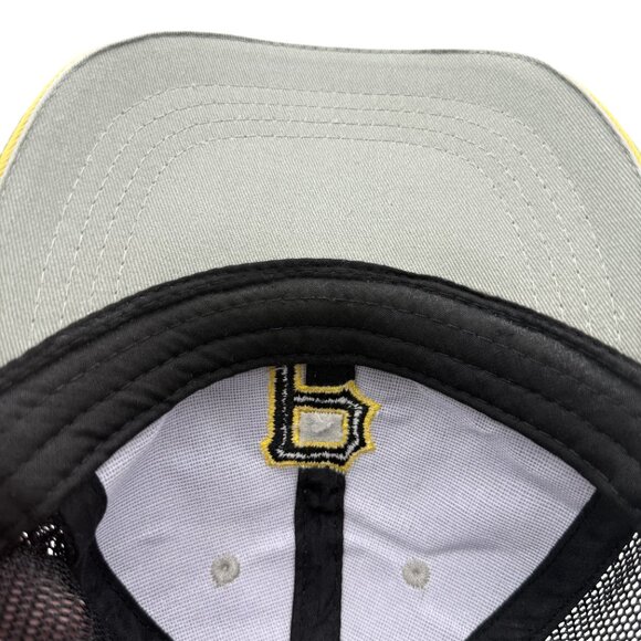 VTG PITTSBURGH PIRATES Grey/Black trucker Hat – Adjust strap, Black/Gold P Logo - Picture 12 of 12